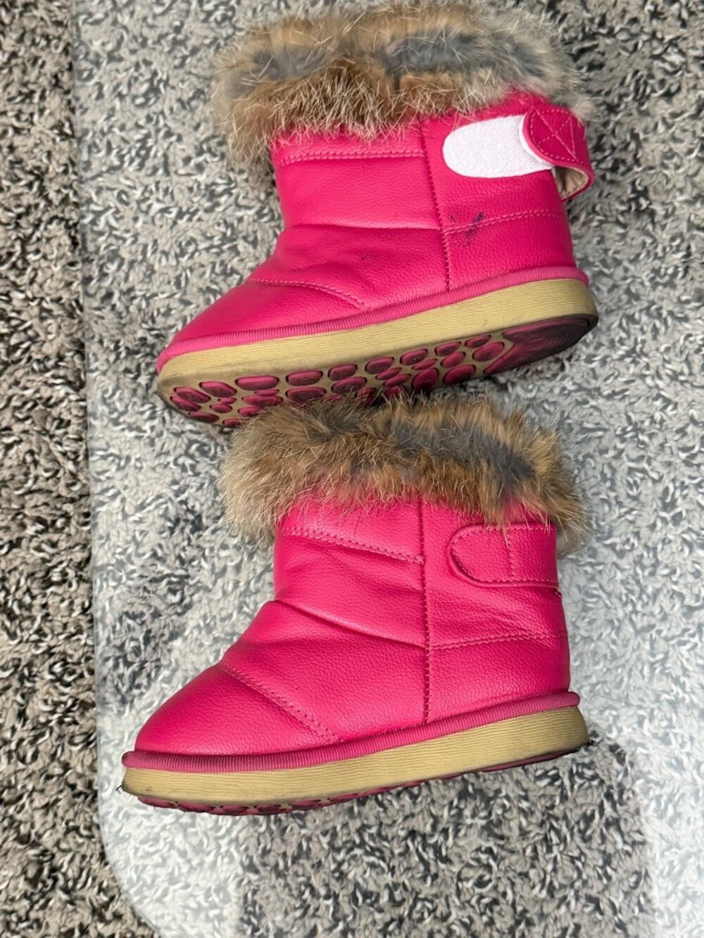 Comfy Kids Pink Faux Fur Lined Winter Snow Boots Toddler Size 8 (EU 25)